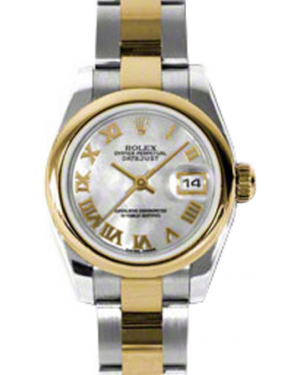 Rolex Lady-Datejust 26 179163-MOPRO White Mother of Pearl Roman Yellow Gold Stainless Steel Oyster - BRAND NEW