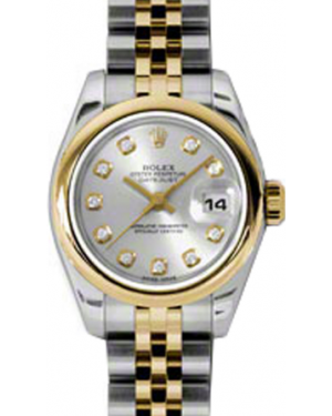 Rolex Lady-Datejust 26 179163-SLVDJ Silver Diamond Yellow Gold Stainless Steel Jubilee - BRAND NEW