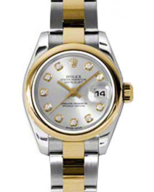 Rolex Lady-Datejust 26 179163-SLVDO Silver Diamond Yellow Gold Stainless Steel Oyster - BRAND NEW