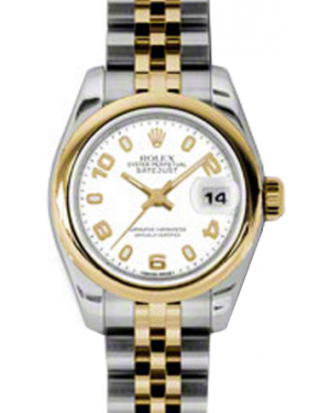 Rolex Lady-Datejust 26 179163-WHTAJ White Arabic Yellow Gold Stainless Steel Jubilee - BRAND NEW