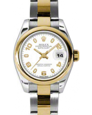 Rolex Lady-Datejust 26 179163-WHTAO White Arabic Yellow Gold Stainless Steel Oyster - BRAND NEW
