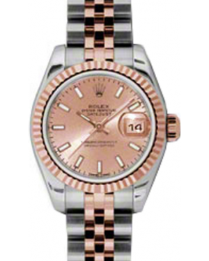 Rolex Lady-Datejust 26 179171-PCHSJ Pink Champagne Index Fluted Rose Gold Stainless Steel Jubilee - BRAND NEW