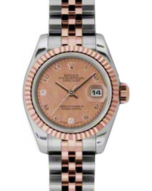 Rolex Lady-Datejust 26 179171-PGDMOPDJ Pink Goldust Mother of Pearl Arabic with Diamond 6 & 9 Fluted Rose Gold Stainless Steel Jubilee - BRAND NEW