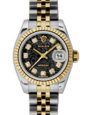 Rolex Lady-Datejust 26 179173-BLKJDJ Black Jubilee Diamond Fluted Yellow Gold Stainless Steel Jubilee - BRAND NEW