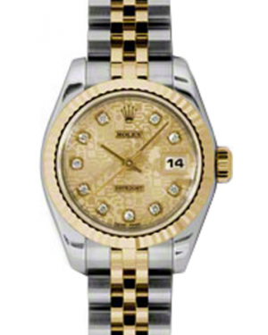 Rolex Lady-Datejust 26 179173-CHPJDJ Champagne Jubilee Diamond Fluted Yellow Gold Stainless Steel Jubilee - BRAND NEW