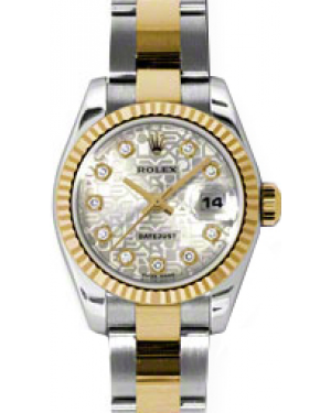 Rolex Lady-Datejust 26 179173-SLVJDO Silver Jubilee Diamond Fluted Yellow Gold Stainless Steel Oyster - BRAND NEW