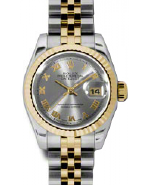 Rolex Lady-Datejust 26 179173-SLVRJ Silver Roman Fluted Yellow Gold Stainless Steel Jubilee - BRAND NEW