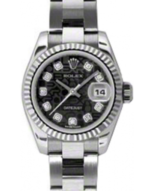 Rolex Lady-Datejust 26 179174-BLKJDO Black Jubilee Diamond Fluted White Gold Stainless Steel Oyster - BRAND NEW