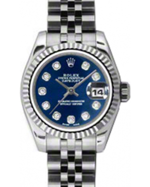 Rolex Lady-Datejust 26 179174-BLUDJ Blue Diamond Fluted White Gold Stainless Steel Jubilee - BRAND NEW