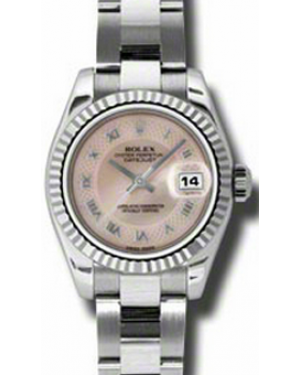 Rolex Lady-Datejust 26 179174-PMPRFO Pink Mother of Pearl Roman Fluted White Gold Stainless Steel Oyster - BRAND NEW