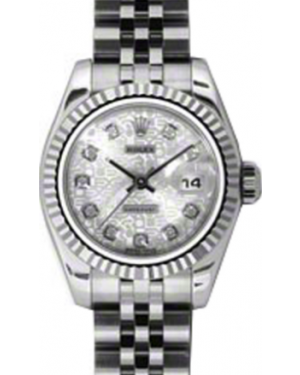 Rolex Lady-Datejust 26 179174-SLVJDJ Silver Jubilee Diamond Fluted White Gold Stainless Steel Jubilee - BRAND NEW