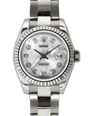 Rolex Lady-Datejust 26 179179-SLVJDO Silver Jubilee Diamond Fluted White Gold Oyster - BRAND NEW