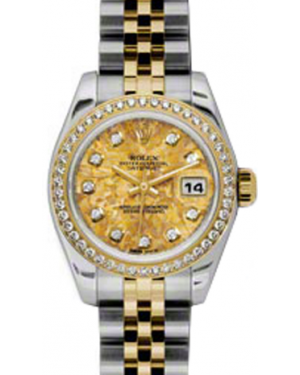 Rolex Lady-Datejust 26 179383-YGCDJ Yellow Gold Crystal Diamond Dial Diamond Bezel Yellow Gold Stainless Steel Jubilee - BRAND NEW