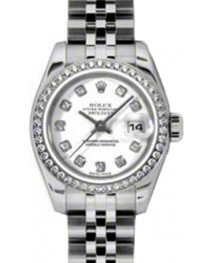 Rolex Lady-Datejust 26 179384-WHTDJ White Diamond Diamond Bezel Stainless Steel Jubilee - BRAND NEW