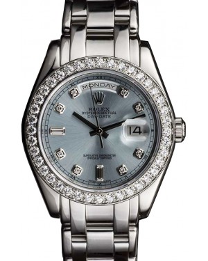 Rolex Day-Date Special Edition 18946-BLUDDO 39mm Ice Blue Diamond Platinum Oyster - BRAND NEW