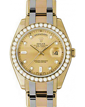 Rolex Day-Date Special Edition 18948-GLDDDT 39mm Champagne Diamond Yellow & White Gold Tridor - BRAND NEW