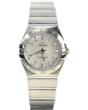 Omega Constellation Ladies Quartz 123.10.27.60.05.001 27mm White Mother of Pearl Index Stainless Steel BRAND NEW