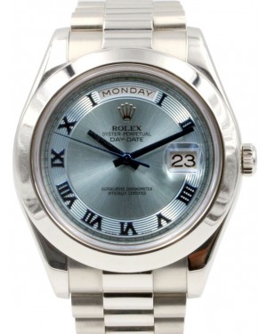 Rolex Day-Date II 218206-BLCRSP 41mm Ice Blue Roman Concentric Circle Platinum President - BRAND NEW