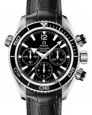 Omega 222.18.38.50.01.005 Planet Ocean 600M Co-Axial Chronograph 37.5mm Black Stainless Steel Rubber BRAND NEW