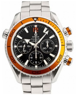Omega 222.30.38.50.01.002 Planet Ocean 600M Co-Axial Chronograph 37.5mm Orange Black Stainless Steel BRAND NEW