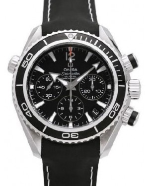 Omega 222.32.38.50.01.001 Planet Ocean 600M Co-Axial Chronograph 37.5mm Black Stainless Steel Rubber BRAND NEW