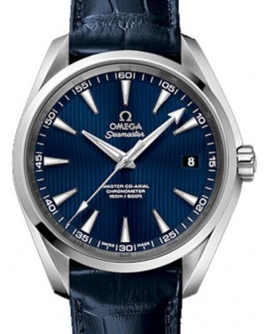 Omega Seamaster Aqua Terra 150M Master Co-Axial Chronometer Stainless Steel 41.5mm Blue Dial Alligator Leather Strap 231.13.42.21.03.001 - BRAND NEW