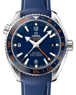 Omega Seamaster Planet Ocean 600M GMT 43.5 Steel Blue Dial Rubber Strap 232.32.44.22.03.001