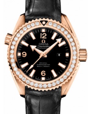 Omega Planet Ocean 600M 37.5mm Red Gold/Diamond Black Dial Leather Strap 232.58.38.20.01.001