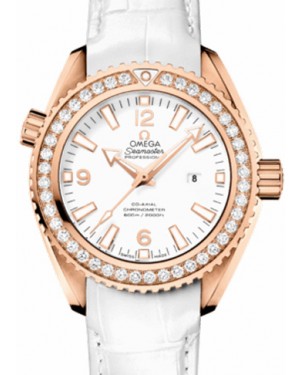 Omega Planet Ocean 600M 37.5mm Red Gold/Diamond White Dial Leather Strap 232.58.38.20.04.001