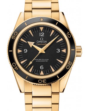 Omega Seamaster 300 Master Co-Axial Chronometer 41mm Yellow Gold Black Dial Bracelet 233.60.41.21.01.002 - BRAND NEW