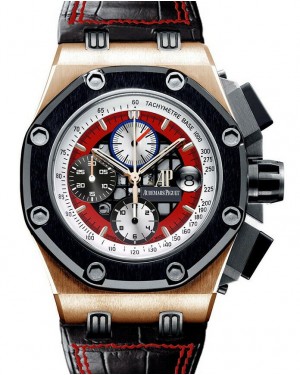 Audemars Piguet Offshore Rubens Barrichello III Rose Gold Red Dial 26284RO.OO.D002CR.01 - PRE-OWNED 