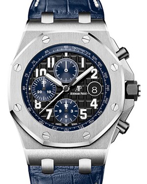 Audemars Piguet Royal Oak Offshore Chronograph Stainless Steel 42mm Black Arabic Leather Strap 26470ST.OO.A028CR.01 - BRAND NEW