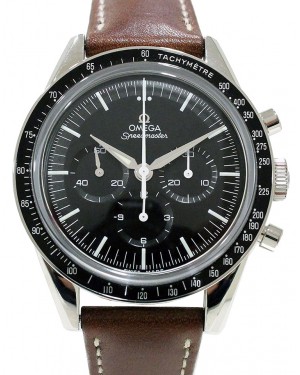 Omega Speedmaster Heritage Anniversary Series Chronograph 39.7mm "First Omega in Space" Stainless Steel Black Dial Leather Strap 311.32.40.30.01.001 - BRAND NEW