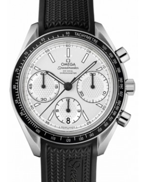 Omega 326.32.40.50.02.001 Speedmaster Racing Co-Axial Chronograph 40mm White Index Stainless Steel Rubber BRAND NEW