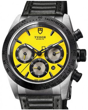 Tudor Fastrider Chronograph 42010N-Yellow Yellow Index Stainless Steel & Leather 42mm BRAND NEW