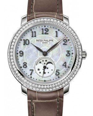 Patek Philippe Complications Moon Phases White Gold Mother of Pearl Dial 4968G-010