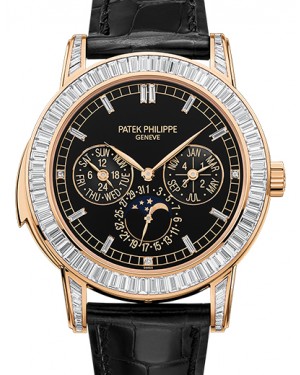 Patek Philippe 5073R-001 Grand Complications Day-Date Annual Calendar Moon Phase 42mm Black Index Rose Gold Diamond Set Automatic BRAND NEW