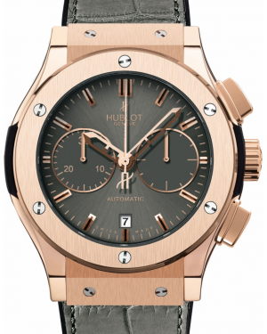 Hublot Classic Fusion Chronograph 521.OX.7080.LR Grey Index Rose Gold & Leather 45mm BRAND NEW