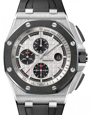 Audemars Piguet Royal Oak Offshore Chronograph Stainless Steel Silver Dial Black Ceramic Bezel & Rubber Strap 44mm 26400SO.OO.A002CA.01 - BRAND NEW