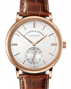 A Lange Sohne Saxonia Automatic Pink Rose Gold 38.5mm Argente Silver Dial 380.033 - BRAND NEW