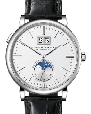 A Lange Sohne Saxonia Moon Phase White Gold 40mm Argente Silver Dial 384.026 - BRAND NEW