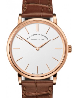 A Lange Sohne Saxonia Thin Pink Rose Gold 37mm Argente Silver Dial 201.033 - BRAND NEW