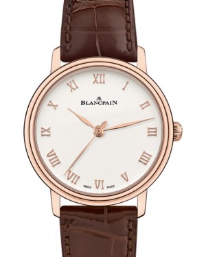 Blancpain Villeret Ultraplate Red Gold Opaline Dial Alligator Leather Strap 6104 3642 55A - BRAND NEW