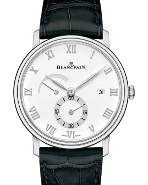 Blancpain Villeret Ultraplate Steel White Dial Alligator Leather Strap 6606A 1127 55B - BRAND NEW