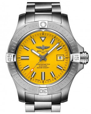 Breitling Avenger Automatic 45 Seawolf Stainless Steel Yellow Dial A17319101I1A1 - BRAND NEW