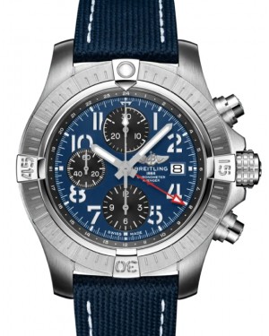 Breitling Avenger Chronograph GMT 45 Stainless Steel Leather Strap A24315101C1X1