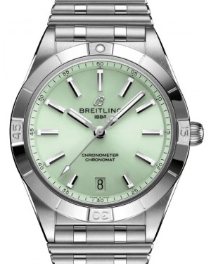 Breitling Chronomat Automatic 36 Stainless Steel 36mm Mint Green Dial Steel Bracelet A10380101L1A1 - BRAND NEW