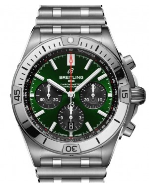 Breitling Chronomat B01 42 Stainless Steel Green Dial AB0134101L1A1 - BRAND NEW