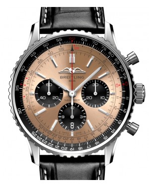 Breitling Navitimer B01 Chronograph 43 Stainless Steel Copper Dial Leather Strap AB0138241K1P1 - BRAND NEW