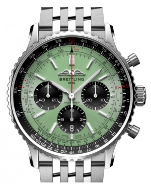 Breitling Navitimer B01 Chronograph 43 Stainless Steel Mint Green Dial AB0138241L1A1